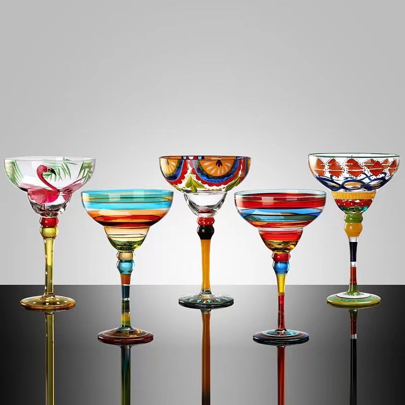 Margarita แก้วแก้วคริสตัลบาร์ค็อกเทลแก้ว Goblet แก้วแชมเปญ Influencer แก้วไวน์ประกาย