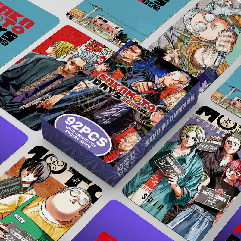 Sakamoto DAYS Photocard Lomo Card 60 ชิ้นการ์ด + สติ๊กเกอร์ 32 ชิ้น