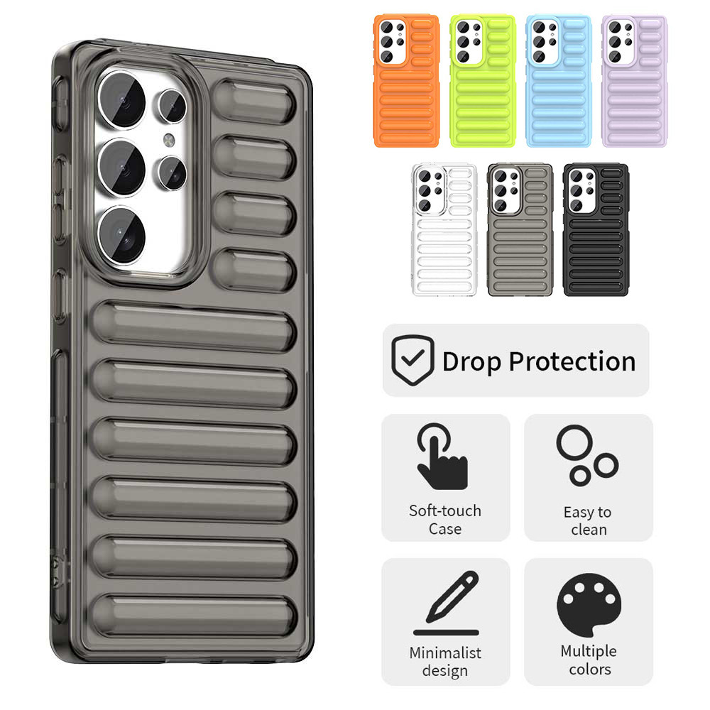 Air Cushion Capsule กันกระแทกเคสโทรศัพท์สําหรับ Samsung Galaxy S23 S24 FE S25 Plus S25 Ultra A06 A16 A26 A36 A56 A55 5G Armour ป้องกันปกหลัง
