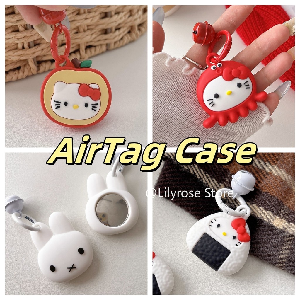 เคส AirTag Apple iTag GPS Protector พร้อมสายพวงกุญแจกระดิ่งแหวนน่ารัก Cool Anti-Fall Anti-Loss การ์ตูน KT Cat Bear
