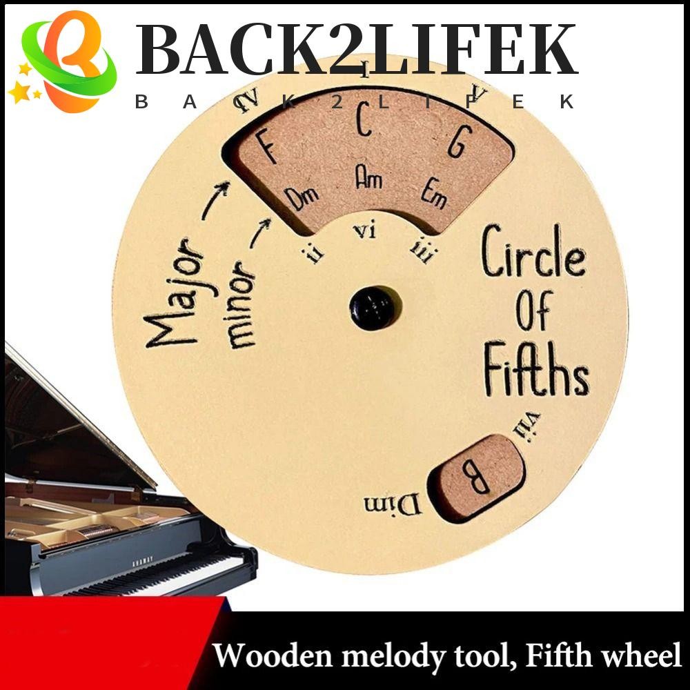 Back2lifek ล้อคอร์ดกีตาร์, เครื่องมือการศึกษาดนตรี Circle Of Fifths ล้อไม้ Melody เครื่องมือ, ไม้น้ําหนักเบารอบล้อไม้รอบรอบเพลง Melody เครื่องมือกีตาร์