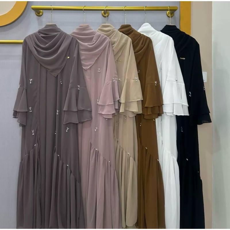 Zaina Abaya ชุดฮิญาบรูปสี่เหลี่ยมผืนผ้าล่าสุดของผู้หญิง Abaya Gamis วัสดุ Ceruty Armany ตุ๊กตาเด็ก Full Puring