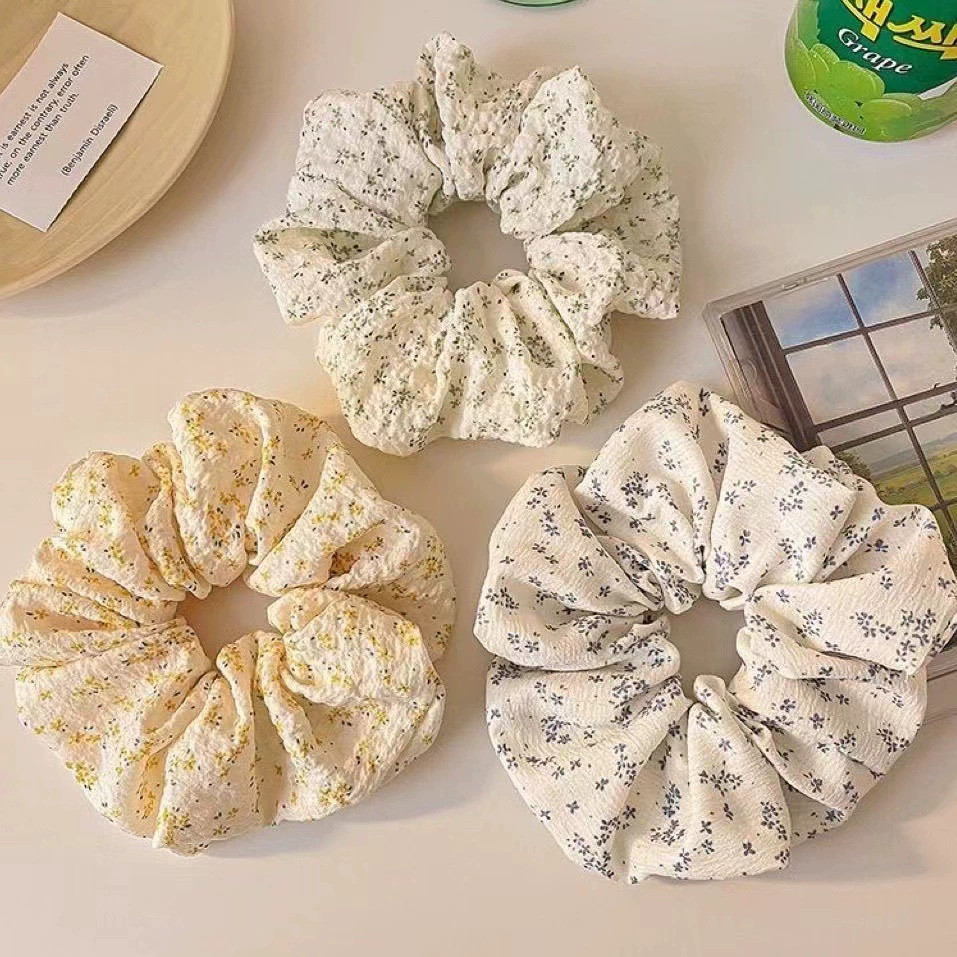 High-end Feeling Small Fresh ผ้าดอกไม้ขนาดเล็ก Scrunchy Hair Tie