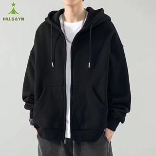 Hillsayn บุรุษ Hoodie ซิปหลวม Cardigan กีฬา