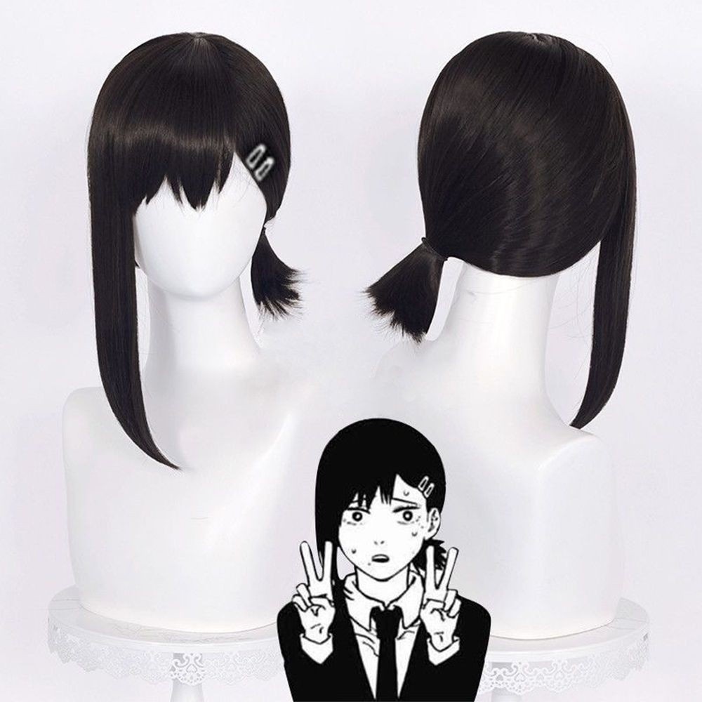 Chainsaw Man Kobeni Higashiyama Cosplay Wig Pigtail Long Hair Wigs Simulated Scalp Heat Resistant Sy