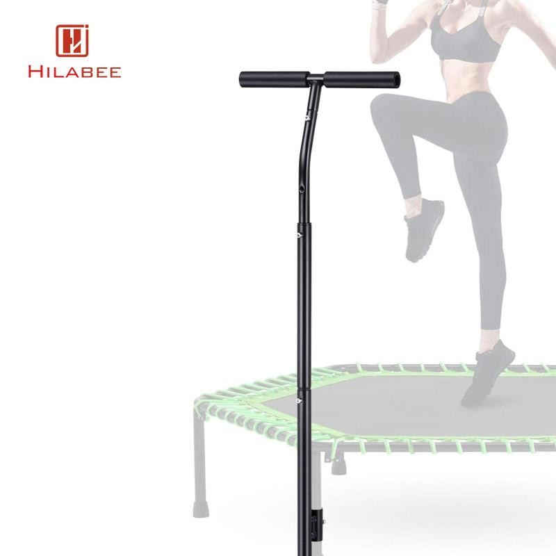 Hilabee อุปกรณ์จับแทรมโพลีนทนทานปรับ Universal Rebounder Handle Bar สําหรับออกกําลังกายออกกําลังกาย Yard Play ในร่มกลางแจ้ง