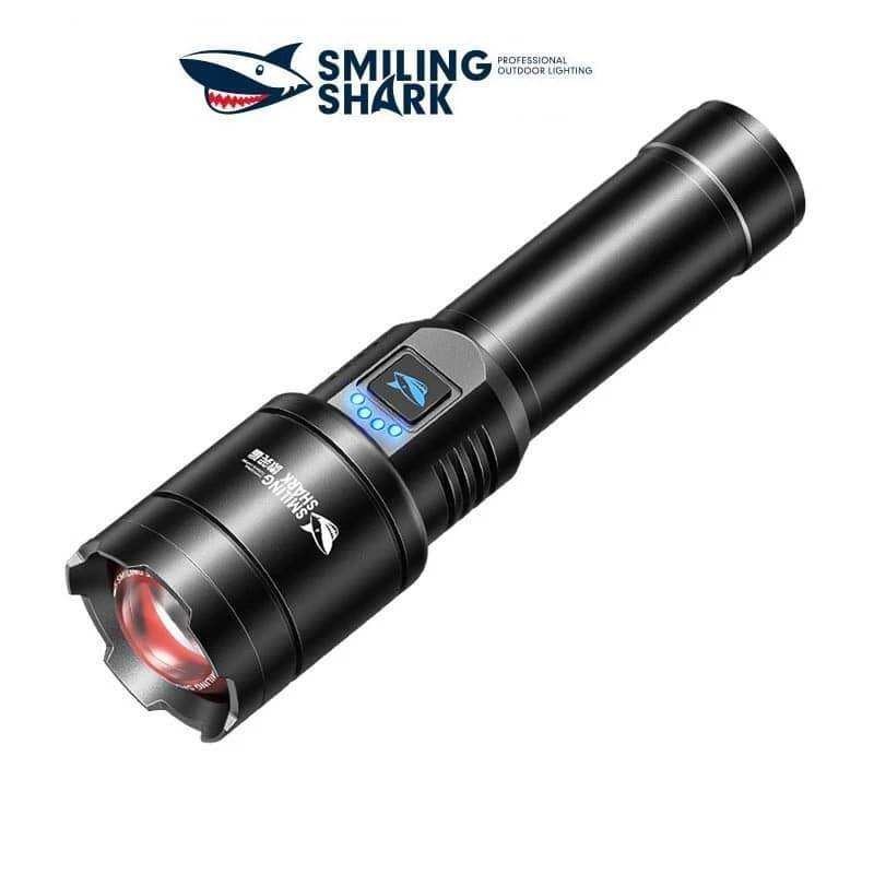 Smiling Shark ไฟฉายสว่างเป็นพิเศษ Led M80 5000lm ไฟฉายกําลังสูงกลางแจ้ง Campin