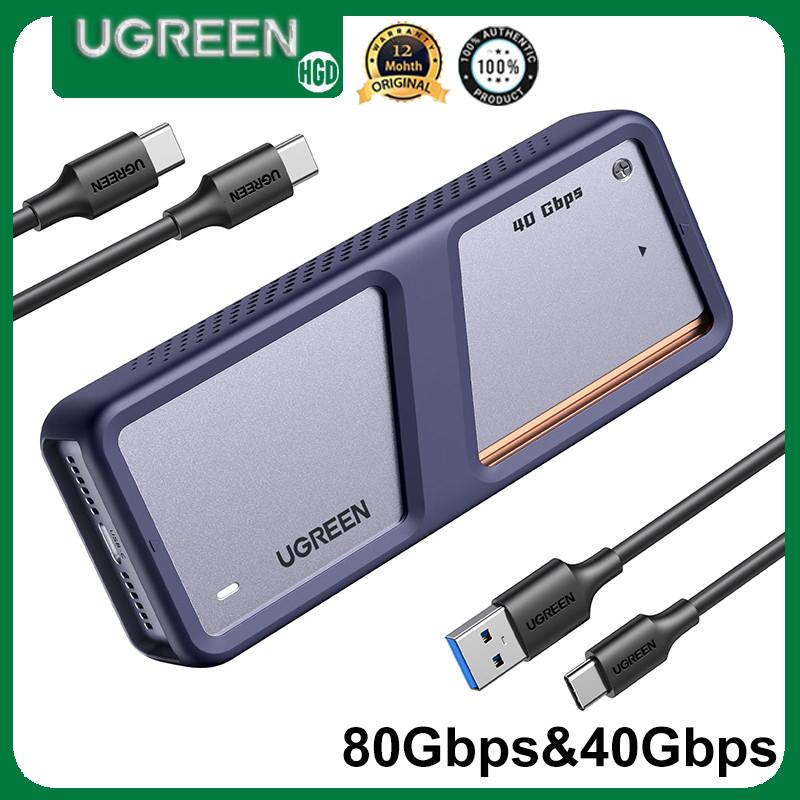 Ugreen M.2 NVMe Enclosure 80Gbps 40Gbps Anti-Drop SSD Enclosure USB 4.0 USB 3.2 Gen2 อลูมิเนียมM.2 E