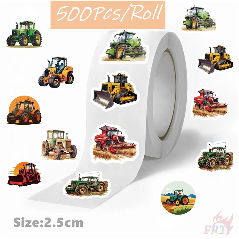 500ชิ้น/ม้วน รถแทรคเตอร์ฟาร์ม . สติ๊กเกอร์รางวัลเด็ก Diy สมุดภาพอัลบั้มตกแต่งสติกเกอร์ฉลากปิดผนึก