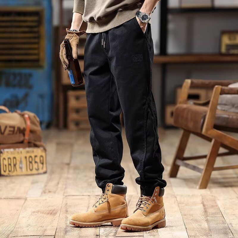 Eershenshi American Retro Workwear กางเกงหลวมฤดูใบไม้ร่วงและฤดูหนาวกางเกงลําลองกางเกงรัดข้อเท้า