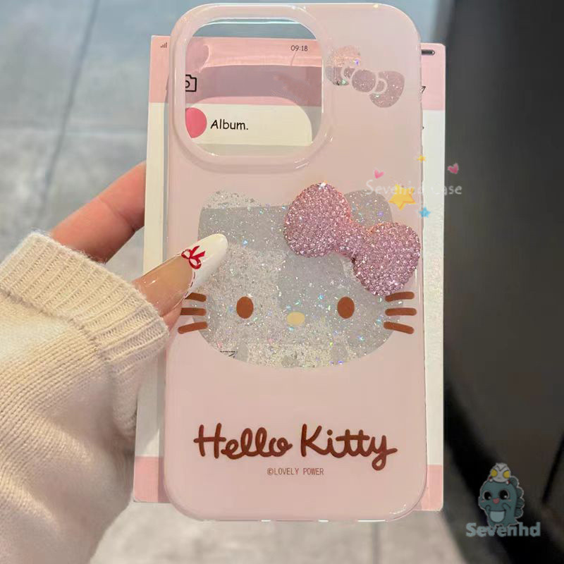 3d Kitty CatปลอกสําหรับiPhone 16 15 14 13 12 11 Pro Max X XR Xs Max 7 8 Plus SE2020 Clear Glitter Graffiti Jelly KTเคสโทรศัพท์แฟชั่นเกาหลีฝาครอบป้องกัน + Lanyard
