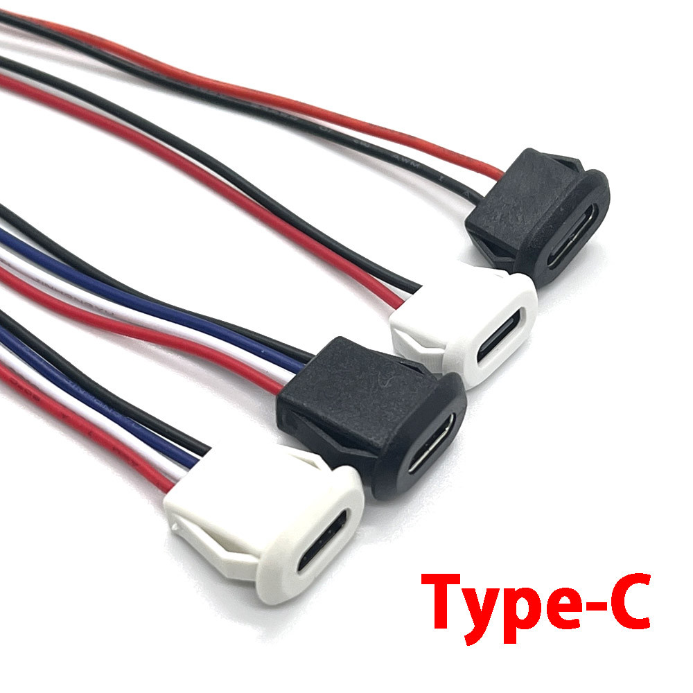 4 pin Press Type USB Connector Type-C กันน้ําพร้อม PH 2.0 ซ็อกเก็ตหญิง High Current Fast ชาร์จพอร์ตแจ็คพร้อมพินข้อมูล