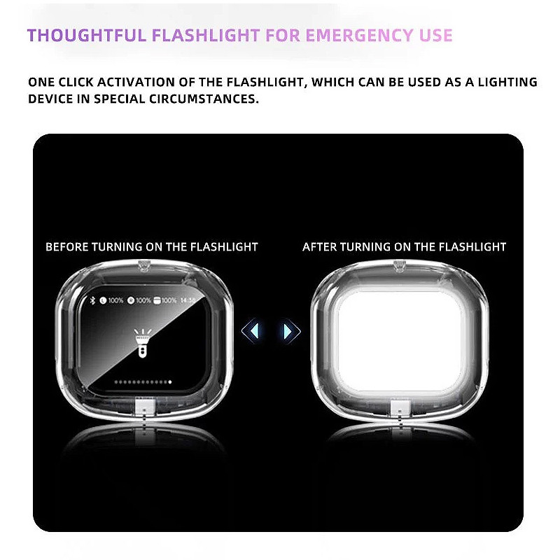 YOOGOO หูฟังบลูทูธพร้อมหน้าจอทัชสกรีน หูฟังจอสัมผัส หูฟังไร้สาย ตัดเสียงรบกวน พร้อมไมโครโฟน หน้าจอLCD Bluetooth Earphone - รูปที่ 4