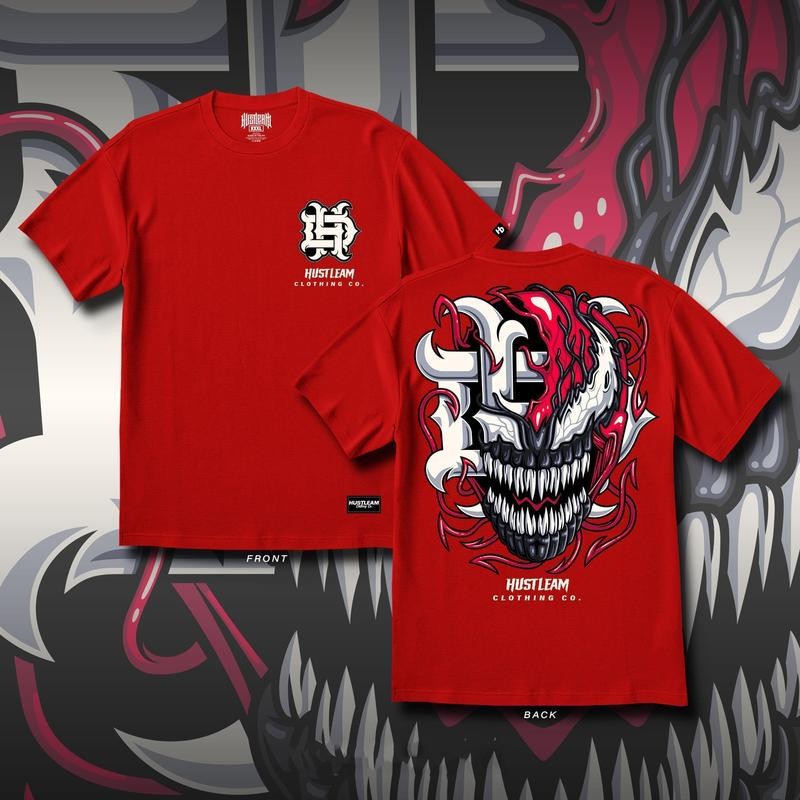 Hustlearm Skull Hands ลายสวดมนต์จับคู่ "SINNERS JUDGING SINNERS" Theme เสื้อยืดคอกลมแขนสั้นระบายอากา