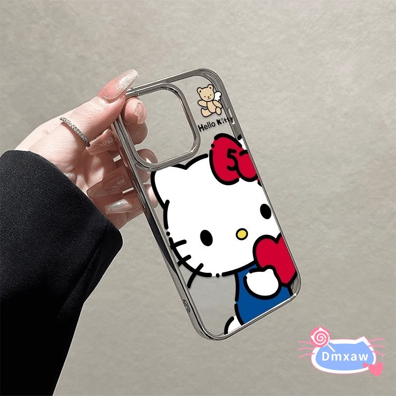 น่ารักคิตตี้แมวหัวใจเคสโทรศัพท์สําหรับvivo V40 V30 V29 V27 V25 V23E V23 V20 V17 V15 Pro Lite V11i V9 V5 V5s T2 T1 S1 Pro 5Gฝาครอบหรูหราชุบโปร่งใสกรอบ - รูปที่ 3