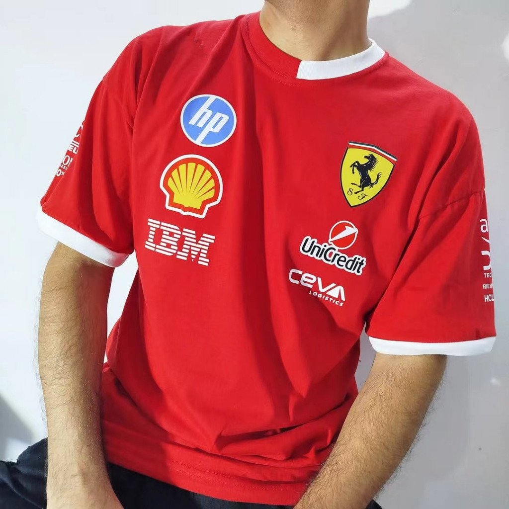 ใหม่ 2025 2026 F1 Scuderia Ferrari POLO Shirt เสื้อยืดทีม 1:1
