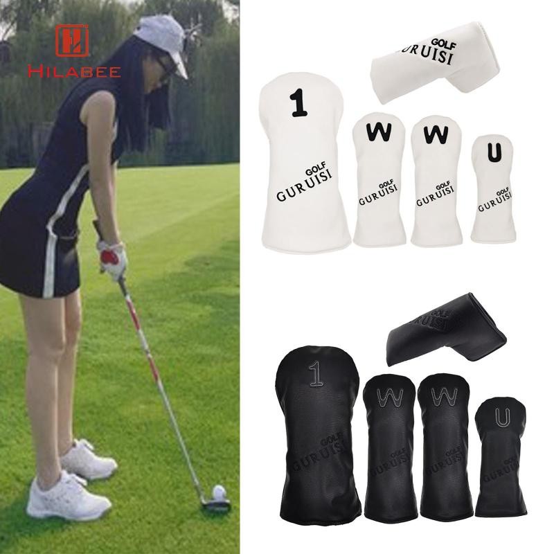 Hilabee Golf Club Wood Headcovers Putter Sleeve Woods Hybrid Cover Head Covers