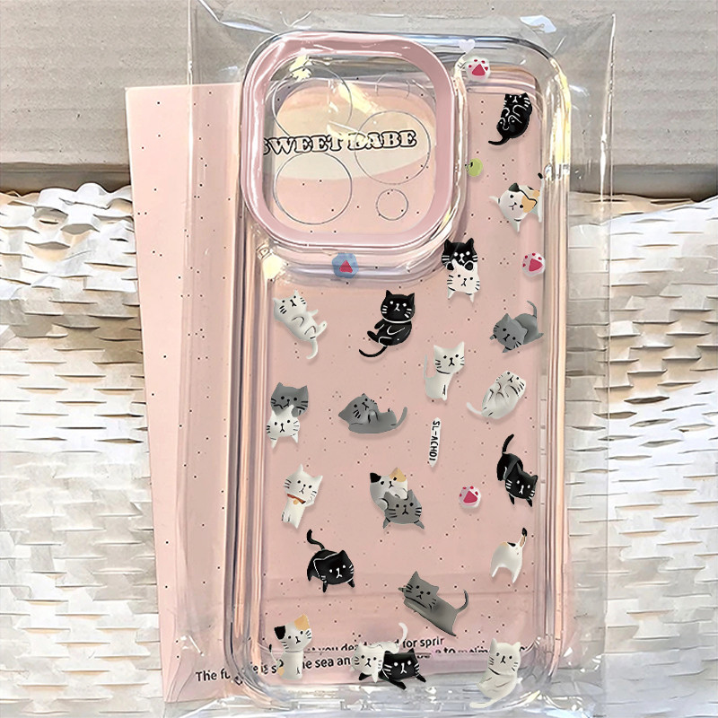 🍨LUSI🍨น่ารักลูกแมวลูกสุนัขเข้ากันได้เคสไอโฟน 11 15 Pro Max 14 12 13 Pro Max XS XR X Max 7 16 14 8 Plus จิ๋มน้อย - รูปที่ 2