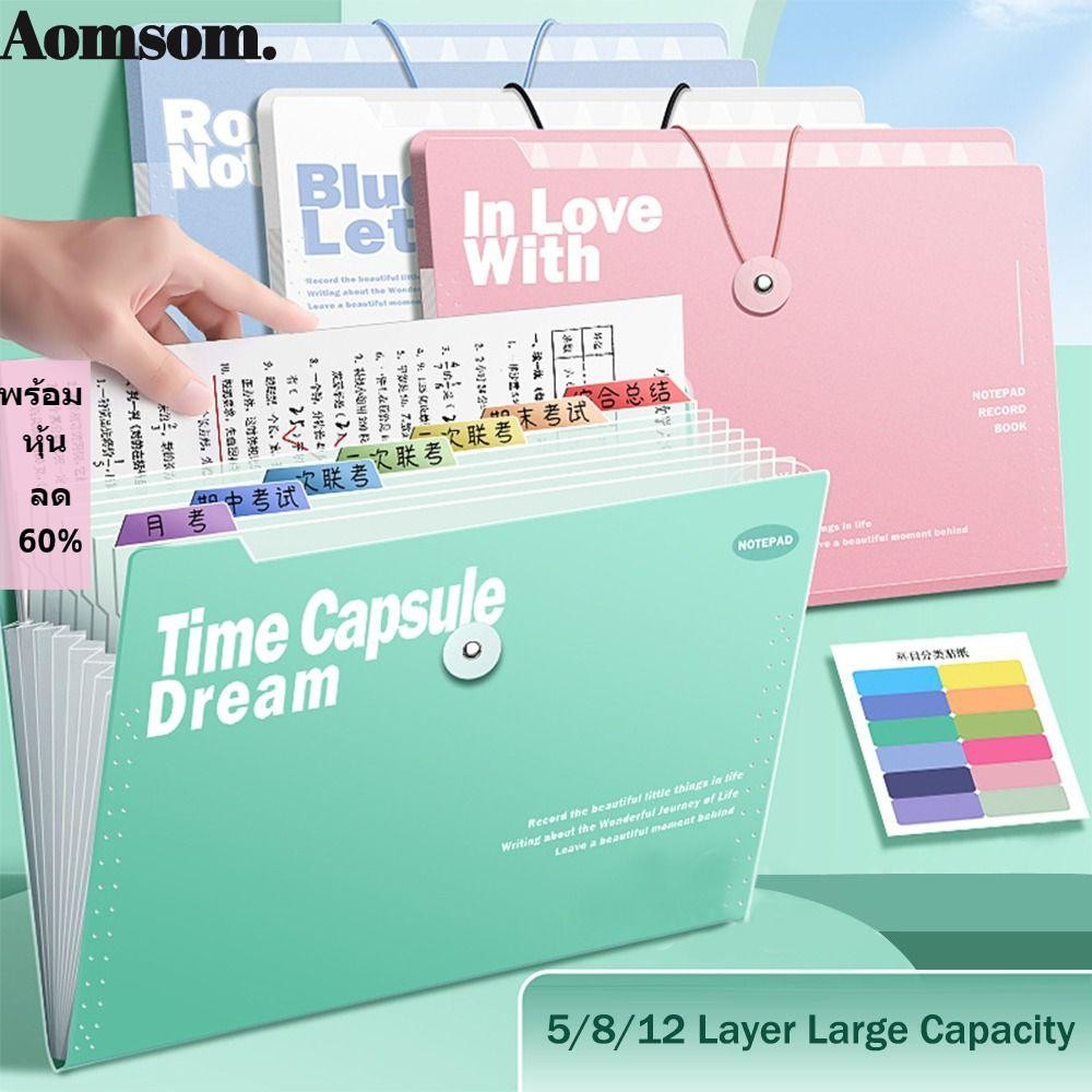 Aomsom กระเป๋าออร์แกน, ที่เก็บจําแนก 5/8/12 กระเป๋าโฟลเดอร์แฟ้ม A4, ที่เก็บกระดาษทดสอบคุณภาพสูงกันน้ํา PP Portfolio Organizer นักเรียน