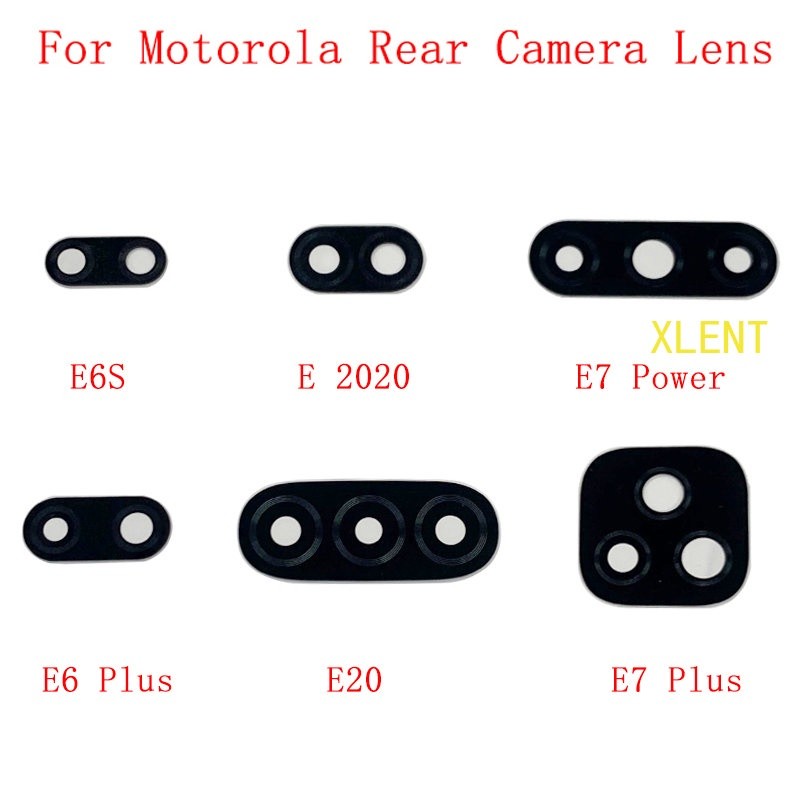 2Pcs เลนส์กล้องด้านหลังด้านหลังสําหรับ Motorola Moto E6S E 2020 E7 Power E4 E5 E6 Play E7 Plus E20 E