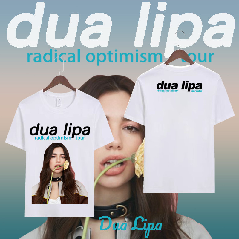 ลายนักร้อง Dua Lipa Dua Lipa, คอกลมผ้าฝ้ายแท้, เครื่องแต่งกายประสิทธิภาพวงดนตรี, Unisex
