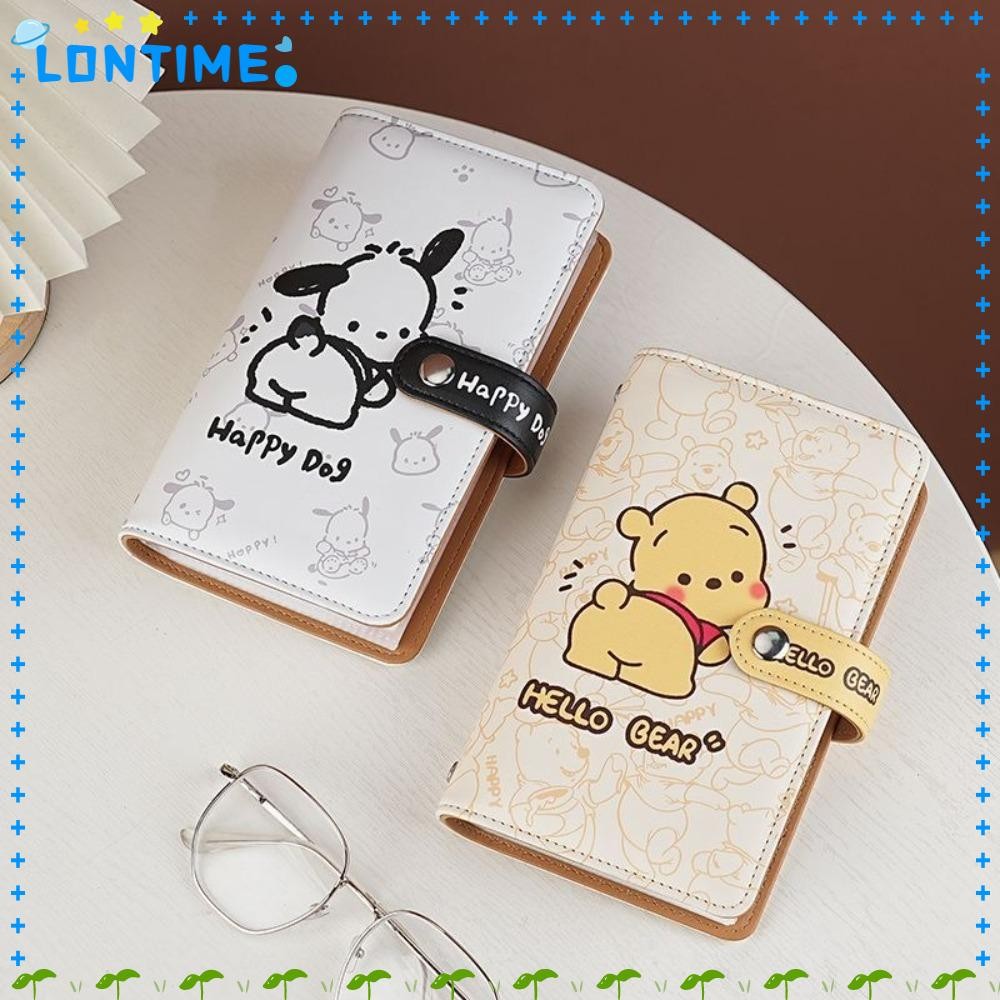 LONTIME 50 หน้า ท้าทายประหยัดเงิน, การ์ตูนหมีประหยัดเงิน Mini Binder, Reusable PU หนังสือกันน้ําของขวัญ