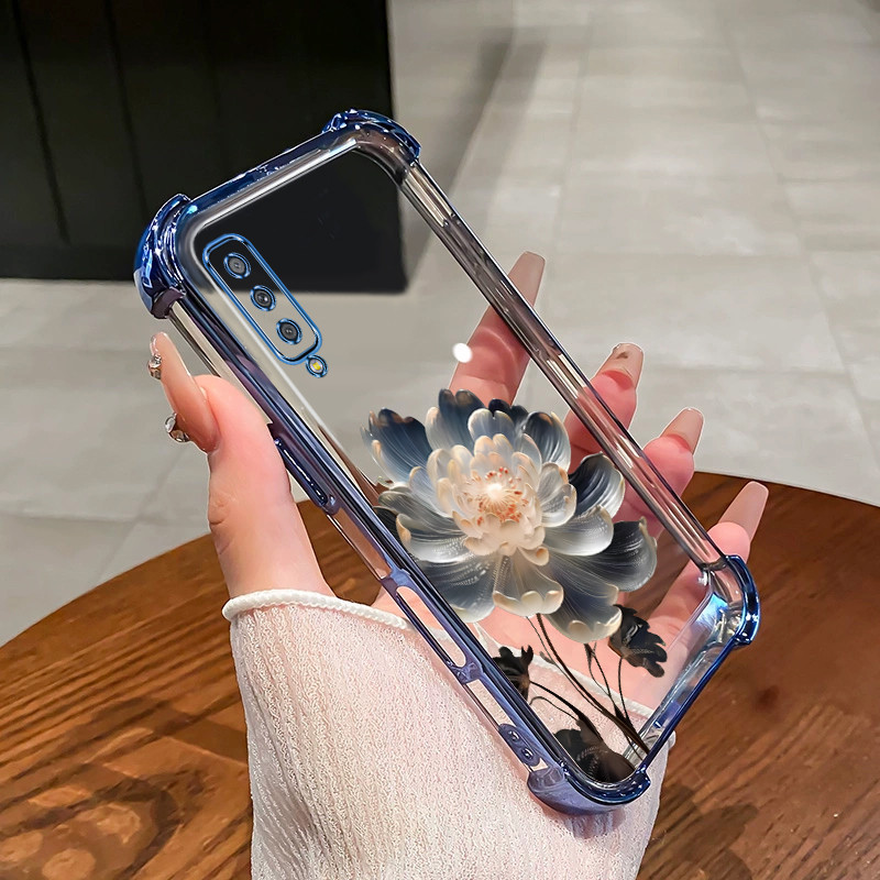 SAMSUNG สําหรับsamsung A50 A70 A30S A50S A750 เคสโทรศัพท์TPUดอกบัวสร้อยข้อมือล่าสุด2025 กันกระแทกการออกแบบใหม่ความงามกรณีSZ04