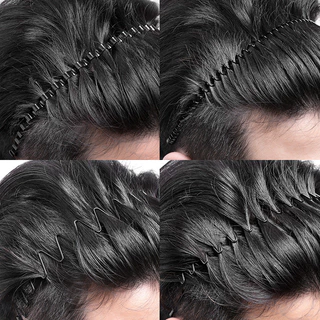 ผู้ชายที่มองไม่เห็นแถบคาดศีรษะคลื่นกันลื่นกีฬาล้างหน้าแถบคาดศีรษะที่มีเสถียรภาพสไตล์อินเทรนด์ฉลามคลิปทางเลือกแบบดั้งเดิมกิ๊บ