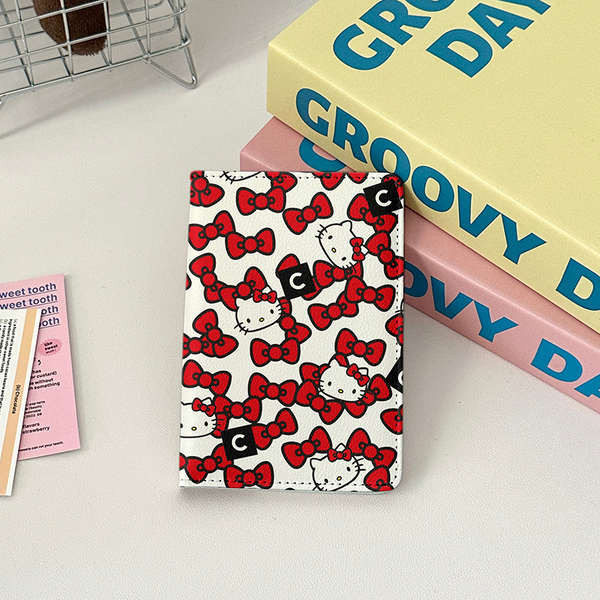 พาสปอร์ต พาสปอร์ตเคส Sanrio Hello Kitty Passport Holder Document Bag Protective Case Multi-Function Card Holder Traveling Abroad Portable Storage