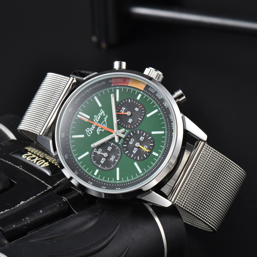 Breitling Century Elf นาฬิกาข้อมือควอตซ์แฟชั่น สายแสตนเลส สําหรับบุรุษ Rui Watch 3