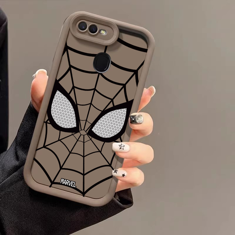เคสโทรศัพท์มือถือแบบนิ่ม ผิวด้าน กันกระแทก ลายสไปเดอร์แมน สําหรับ OPPO A12 A7 A5S A7X F9 Pro A5 A3S A12E