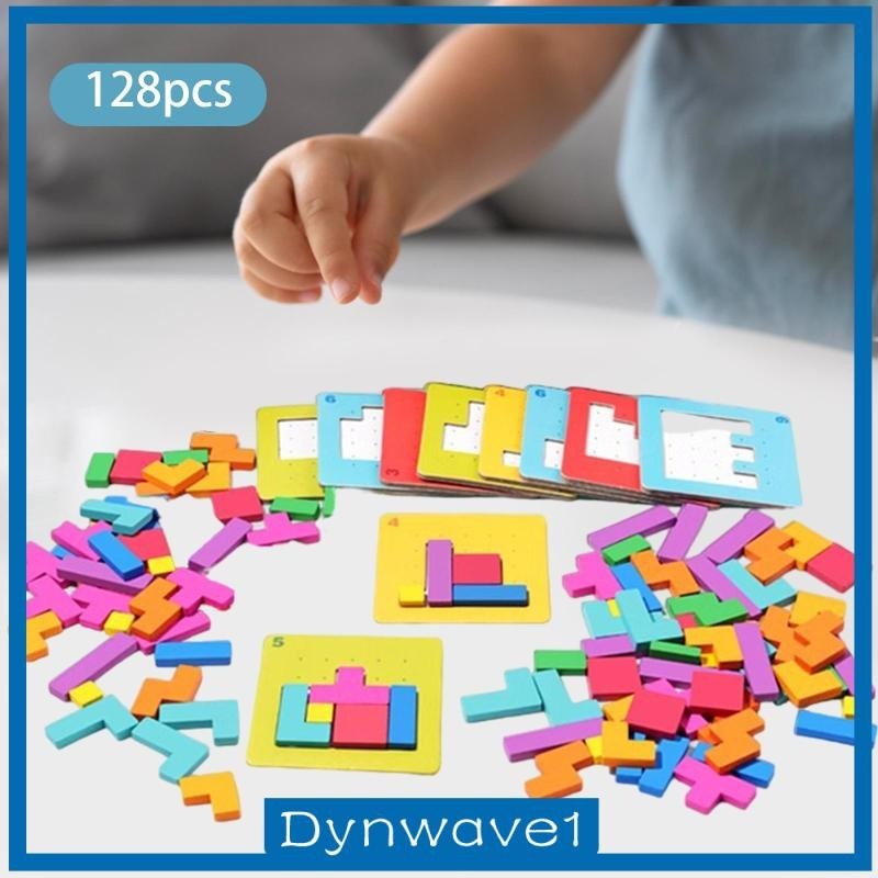 [Dynwave1] บล็อกไม้ปริศนา รูปแทนแกรม หลากสี ของเล่นสําหรับเด็ก