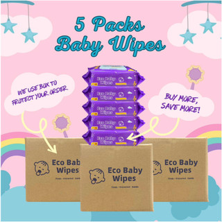 5/10 Pack Big Organic Baby Wipes 100sheets Per Pack 99% Water Hypoallergenic (Non-Alcohol-wet wipes)