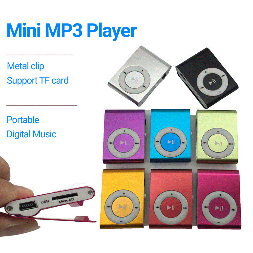 เครื่องเล่นเพลง MP3 ดิจิทัล USB ขนาดเล็ก แบบพกพา มีช่องเสียบการ์ด TF สําหรับวิ่ง