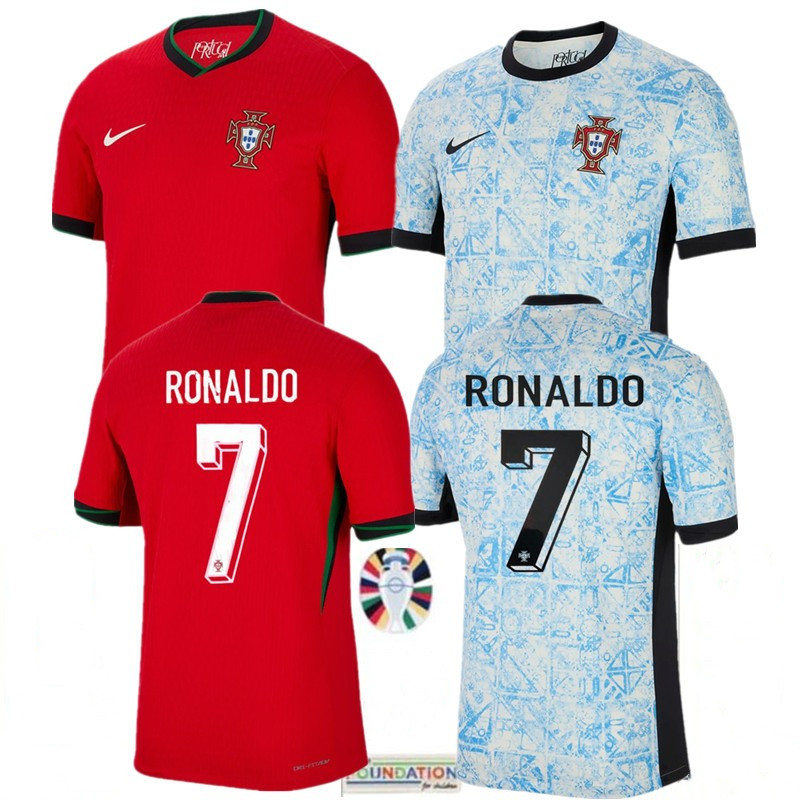 เสื้อกีฬาแขนสั้น ลายทีมชาติฟุตบอล Portugal 2024 EURO ชุดเหย้า