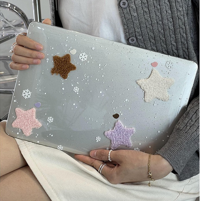 ใหม่ เคสคีย์บอร์ด ผ้ากํามะหยี่ขนนิ่ม ลายดาว วิบวับ สําหรับ Macbook M3 Pro14 A2918 A2992 M2 Air15 A2941 A3114 Air13.6 A2681 A3113 2022 Pro13 M2 M1 A2338 Air 2020 M1 A2337 2024