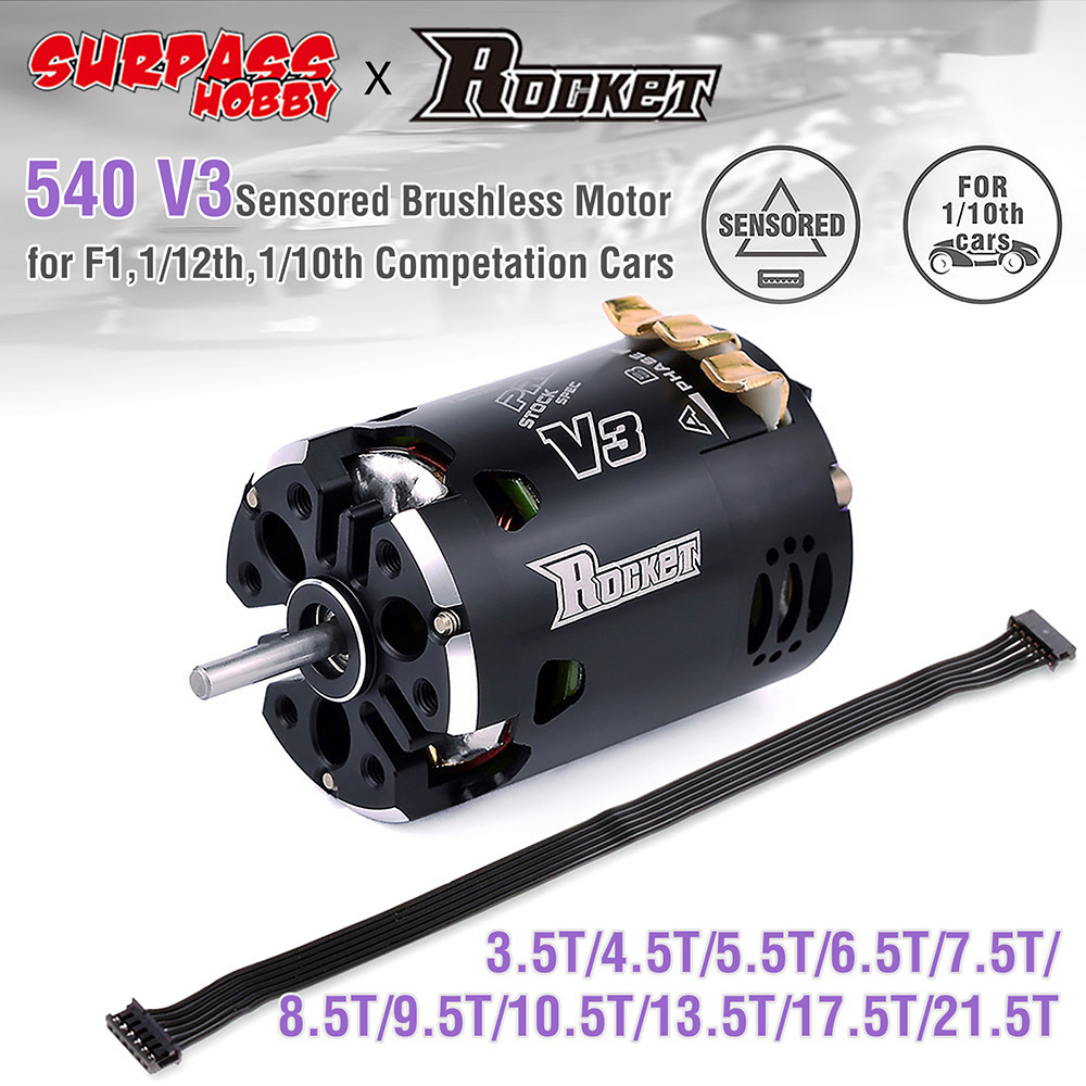 Surpass Hobby Rocket 540 V3 Competition Brushless Motor, Modified for F1 RC Drift Car Racing
