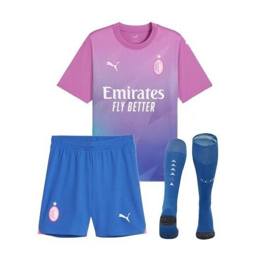 ชุดเสื้อฟุตบอล กางเกงขาสั้น AC Milan Third Shirt 2023-24 สําหรับเด็ก