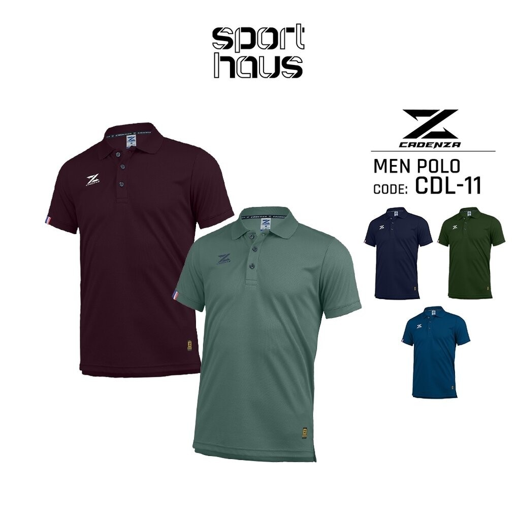 CADENZA เสื้อโปโลคอปกผู้ชาย (คาเดนซ่า) รุ่น CDL-11 MEN ใส่บาย สีล้วน ดำ/เขียว/น้ำเงิน/กรมท่า/เทา/แดง
