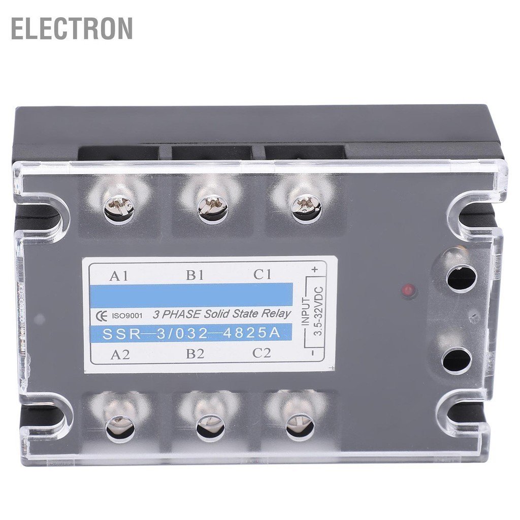 Electron 3 เฟส SSR DC AC 480V 25A Solid State Relay อุตสาหกรรมอุปกรณ์ SSR-3/032-4825A