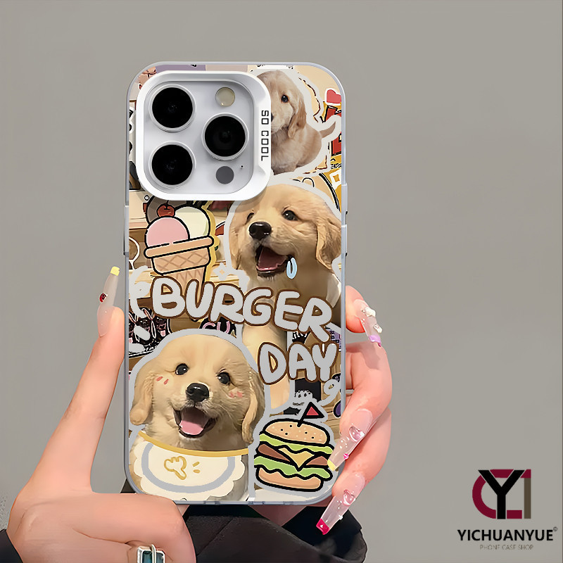 สำหรับ iPhone 13 12 14 11 15 Pro Max XR X Plus XS SE 7 Hamburg Kitten รูปแบบลูกสุนัขกรณีโทรศัพท์กรณียากเคสไอโฟนคู่น่ารัก - รูปที่ 3