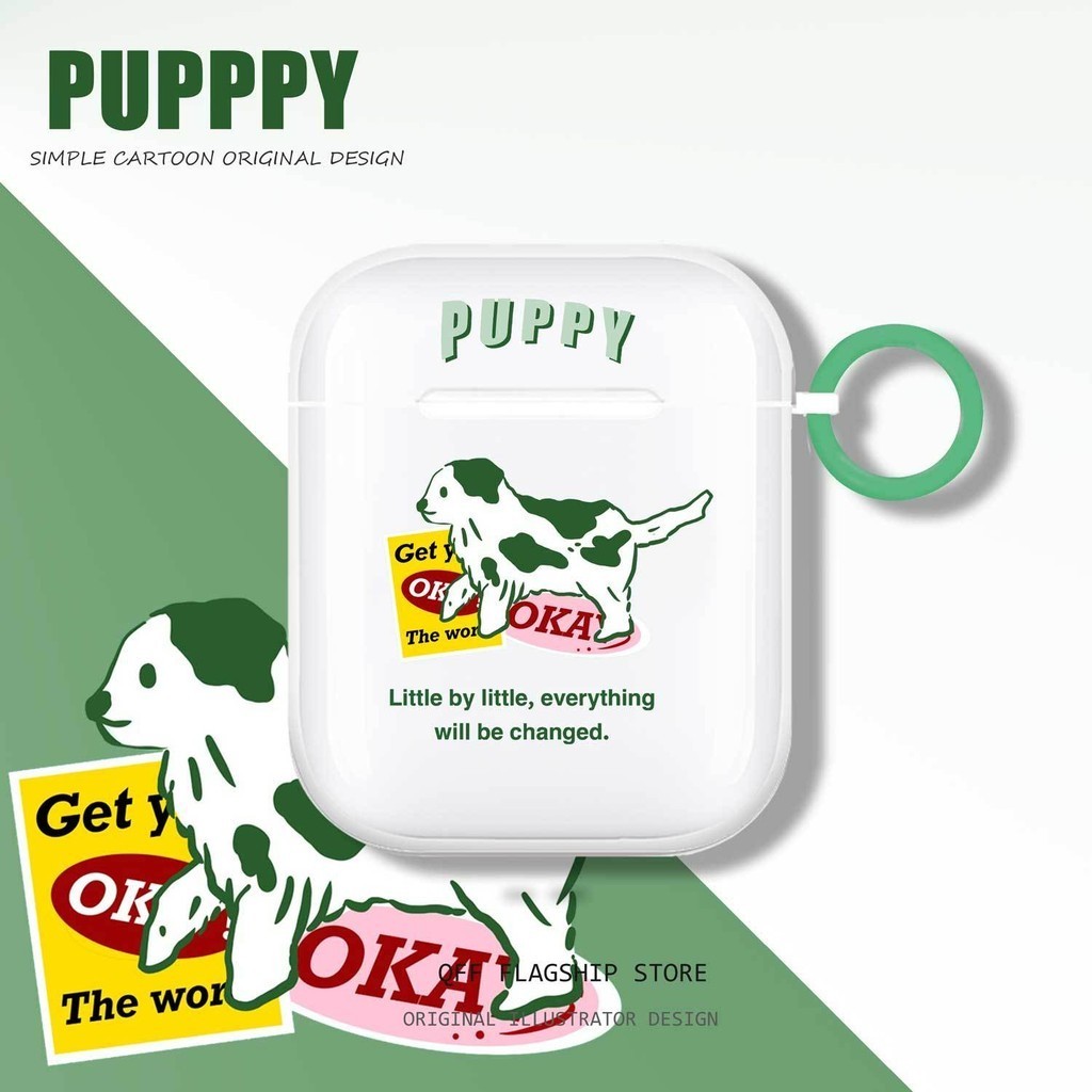 Label Puppy-Green Ring เหมาะสําหรับ Baseus หูฟังป้องกันกรณี Baseus WM01 Baseus S1/W04+/ Baseus M2