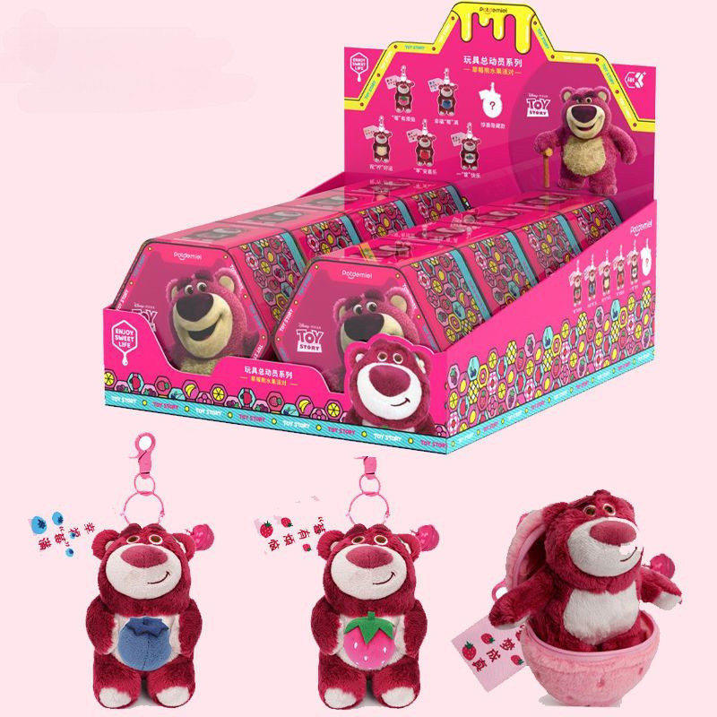 Disney ของแท ้ Edition สตรอเบอร ์ รี ่ หมีตุ ๊ กตากล ่ องตาบอดผลไม ้ น ่ ารักแขวนอุปกรณ ์ เสริมสําหรับกระเป ๋ าเป ้ สะพายหลังตุ ๊ กตาตกแต ่ งของขวัญวันเกิดสําหรับเด ็ กและเด ็ กหญิง