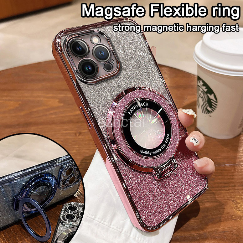 เคส acket Samsung A11 A12 A13 A14 A15 A23 A24 A25 A31 A51 A71 A32 4G A52 A52S A72 A53 A73 A34 5G A02 A02S A03 A03S A04 A04S A05 A05S ใหม่ เคสโทรศัพท์มือถือแบบใส แต่งกลิตเตอร์ พร้อมตัวดูดแม่เหล็ก