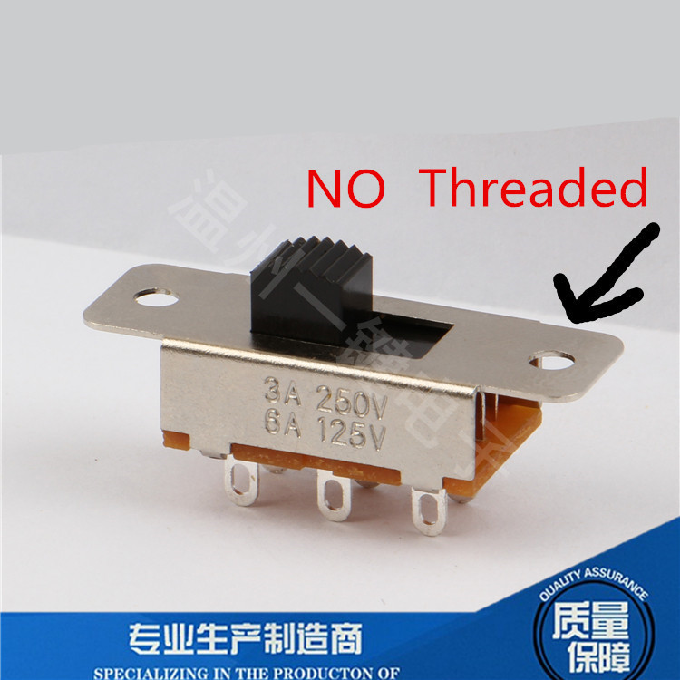 10pcs SS-22L05 บน 2 ตําแหน่ง 2P2T 6 Pins PCB แผงสไลด์สวิทช์ 6A/125V 3A/250V AC 5/6/8 มม.สีดําเงิน