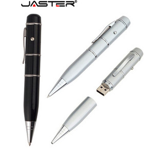Jaster กล ่ องโลหะฟรีโลโก ้ ที ่ กําหนดเอง USB ไดรฟ ์ แฟลช 4GB ปากกาวงกลม 8GB 16GB สีดํา Sliver Momery Stick 32GB ธุรกิจของขวัญ U Disk 64GB ของขวัญเด ็ ก Thumbdrive 128GB