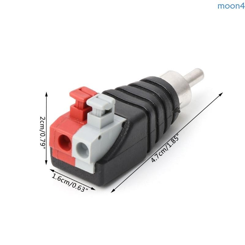 Moon4 สายลําโพง AV Cable to o ชาย RCA Connector Adapter Jack Press Terminal