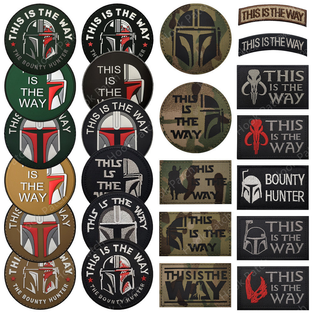 นี ่ คือ The Way Helmet Inspired Art Luminous PVC ยาง Fastener Hook Backing ตลกยุทธวิธี Patch สําหรับกระเป ๋ า