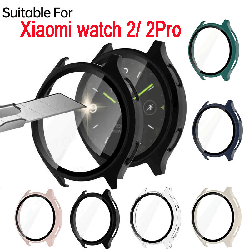 แก ้ ว + เคสสําหรับนาฬิกา XiaoMi 2 SmartWatch,All-Around Screen Protector Hard PC สําหรับ XiaoMi นาฬิกา 2 Pro อุปกรณ ์ เสริม