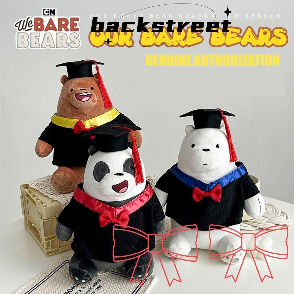 Backstreet ของเล ่ นตุ ๊ กตา ฤดูกาลรับปริญญา 27 ซม . ดร . Cap Panda Doll, We Bare Bears Bare Bear Peluche Toy Grizzly Panda Plushies